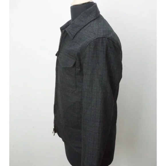 John Varvatos Gray Black Plaid Flannel Wool Blend Jacket Sz 36 Brand New